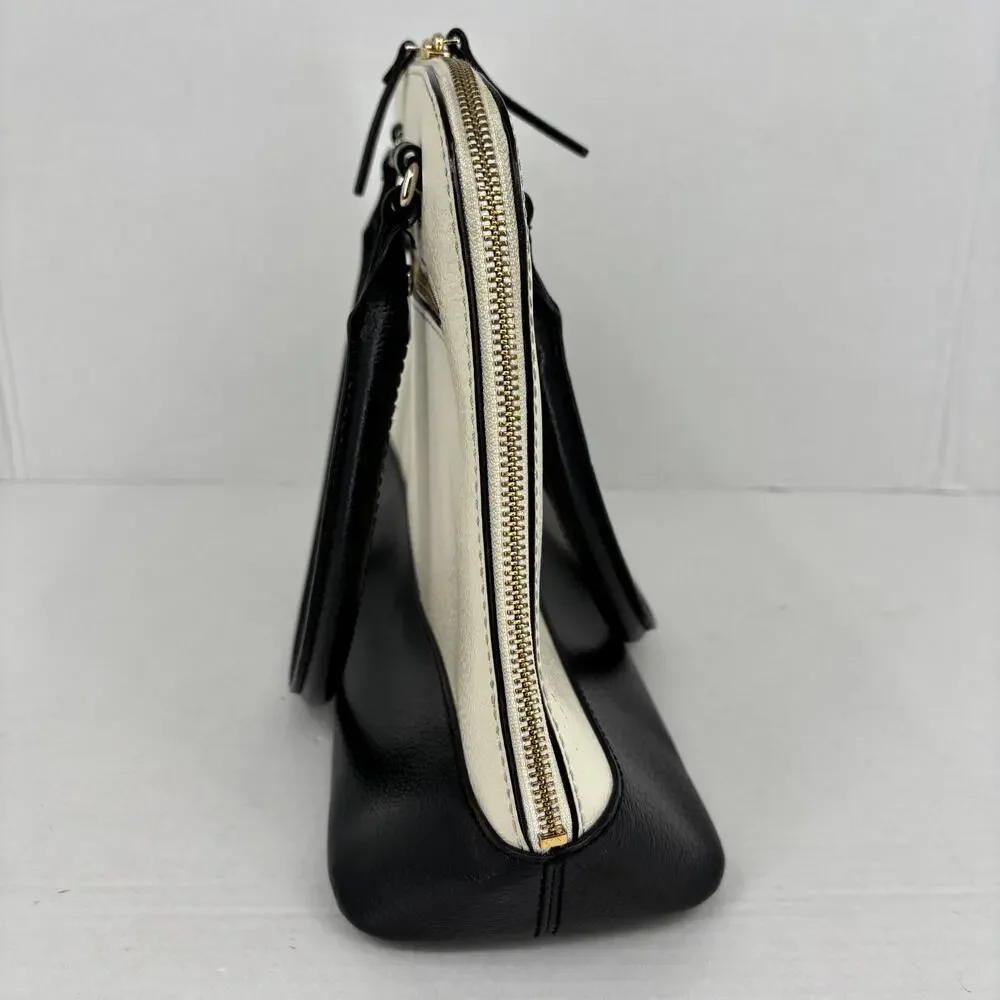 Kate Spade Rachelle Berkeley Satchel‎ Handbag Cream Black Leather Double Handle